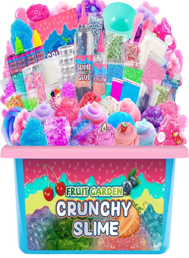 fsutvitg Unicorn Fruit Garden Crunchy Slime Kit,Ice Screen Cake Slime Sparkling Slime Making Kit,Foam, Jelly Cube Slime for Party Favors Kids Boys Girls Birthday Carnival Treasure Classroom Prizes - Image 1